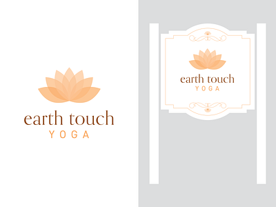 Earth Touch Yoga branding branding and identity design illustration lotus sign vector yoga