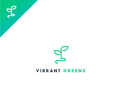 Vibrant Greens branding design flat logo minimal vector