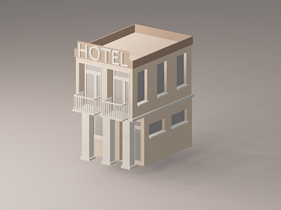 low poly hotel
