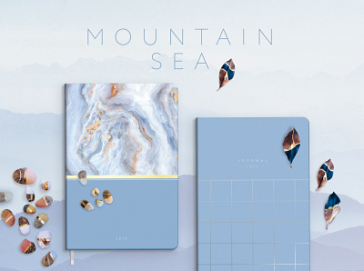 mountain sea. Diary design cover diary notebook softtouch cover