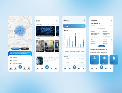 (Redesign) Bluezone - Covid Tracking App app app design branding corona covid covid19 graphic design ui ux