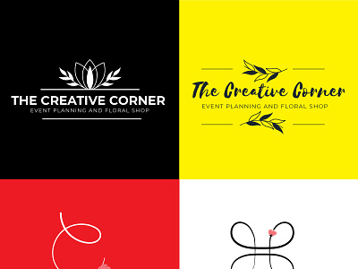 Creative Corner branding design flat minimal typography vector