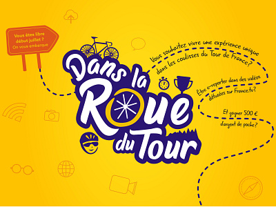 DANS LA ROUE DU TOUR - FranceTV animation branding design illustraion logo motion design motion graphics vector illustration web website