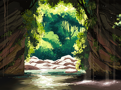 Rain Forest background design illustration visual development