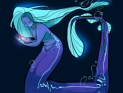 Luminescent Mermaid character design concept art illustration visual development