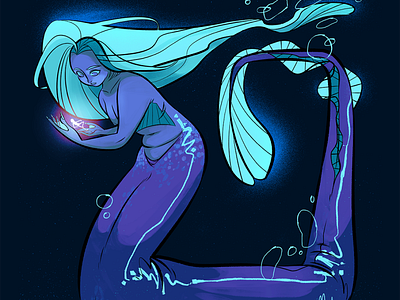 Luminescent Mermaid character design concept art illustration visual development