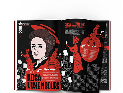 Editorial Illustration | Rosa Luxembourg Article design editorial design editorial illustration graphic design