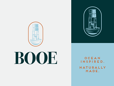 BOOE branding identity logo mark packaging pattern symbol tagline