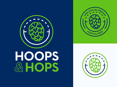 Hoops & Hops basketball beer branding coaster game hoop hops identity logo mark symbol