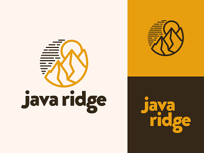 Java Ridge branding coffee concept icon identity mockup outdoors symbol vintage logo