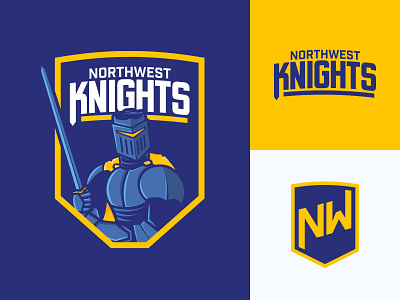 Northwest Knights badge branding idenity illustration ipad knight logo mark mascot procreate sketching symbol typogaphy vector