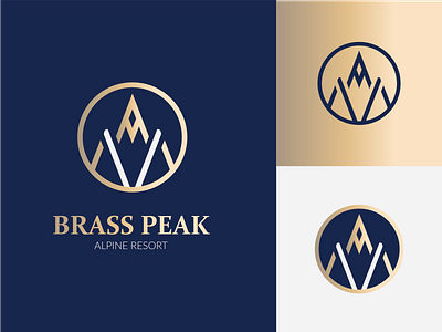 Brass Peak Logo branding brass dailylogochallenge design logo logodesign ski resort