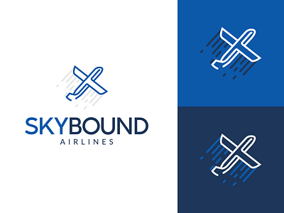 SkyBound Logo airlines dailylogochallenge design logo logo mark logodesign plane skybound vector