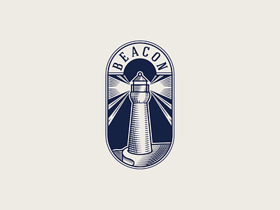 Beacon Logo beacon coastal crosshatching dailylogochallenge design illustration lighthouse logo logodesign logos vector