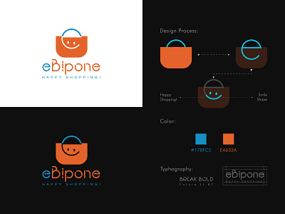 E-commerce Logo - eBipone e-commerce logo Design Process