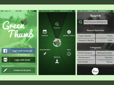 Green Thumb- Mobile Application food mobile app mobile interface organic