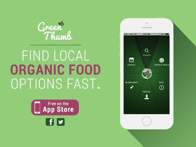 Green Thumb Homepage food home page mobile app organic