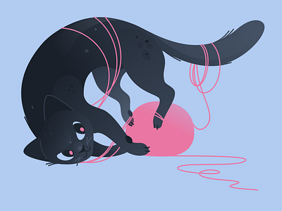 Playful cat vector art