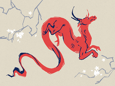Red dragon animals art artwork asian chinese dragon figma figmadesign illustration illustrator japanese korean red stop asian hate vector