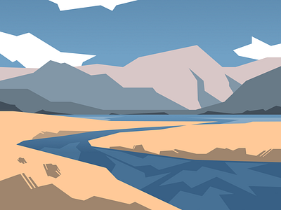 River and mountains landscape art artwork figma figmadesign illustration landscape madeinfigma mountains river scenery sketch vector vectorart