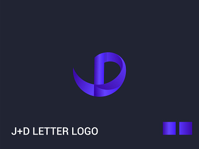 J+D letter logo 3d app blue brand branding clean design icon icons identity illustration illustrator lettering logo logo design minimal typography unique vector