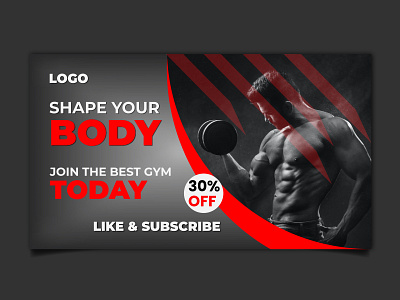 Gym Youtube Thumbnail design add banner banner branding design facebook cover facebook cover design facebook post gym gym youtube thumbnail illustration instagram post instagram stories social media banner social media post thumbnail ui vector web banner youtube youtube channel art