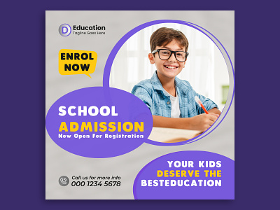 School Admission Social Media Post Template admission banner back to school banner banner banner ads facebook ads facebook banner facebook cover facebook post instagram banner instagram post instagram stories kids school post school school admission banner social media banner social media pack social media post web banner youtube banner youtube thumbnail
