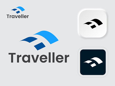 Modern T Letter Traveller Logo