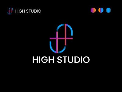 Modern High Studio logo design brand brand identity branding brandmark color colorful logo design gradient logo graphic design h letter logo hs letter logo icon logo logo letter logo logo logo design logo designer logomark minimal logo typography vector