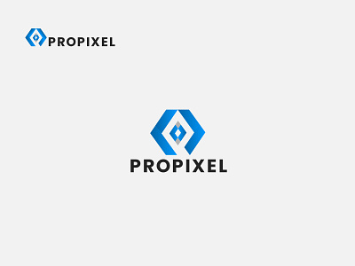 Modern P Letter ProPixel Logo Concept.