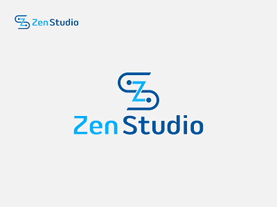 Modern Z+S Letter Zen Studio Logo Concept. app icon brand brand and identity branding creative design identity illustrator logo logo design minimal minimalist print s letter logo tech technology typography unique vector z letter logo