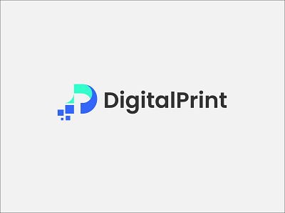 Modern D+P Letter Digital Print Studio Logo Concept.