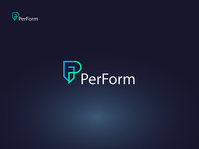 Modern PF Letter PerForm Logo design app brand branding design ecommerce flat graphic design icon illustration lettering logo logotype minimal p letter logo type typography ui ux vector web