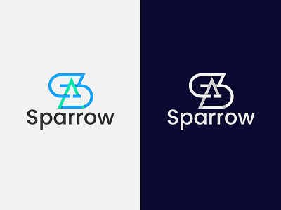 Modern SA Letter Sparrow Logo design