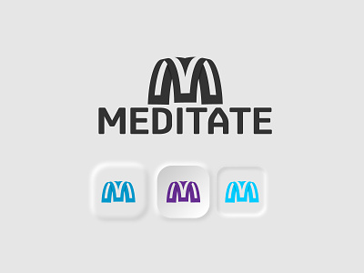 Modern M Letter Meditate Logo Concept. app icon brand branding creative design ecommerce flat identity illustration letter logo logo logo design logotype m letter logo mark print symbol typography ui vector