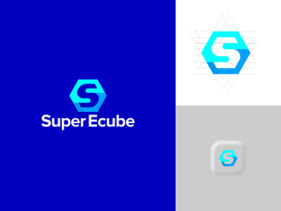 Modern SE letter Super Ecube logo concept. app icon brand branding creative design ecommerce flat illustration letter logo logo logo design logotype mark minimal print symbol tech technology typography vector