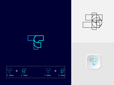 Modern TC or TF letter logo design concept.