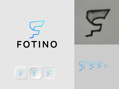 Modern F Letter Fotino Logo Concept.