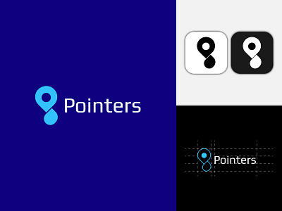 Modern P Letter Pointers Logo Concept. app icon brand branding brandmark design ecommerce identity location logo logo design logotype mark modern p letter logo point print simple typography ui vector