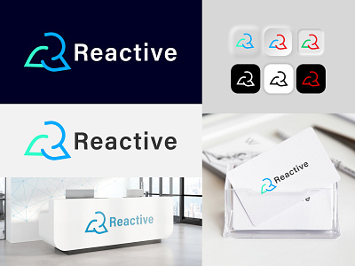 Modern R Letter Reactive Logo Concept.