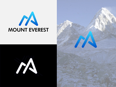 Modern M Letter Mount Everest Logo Concept