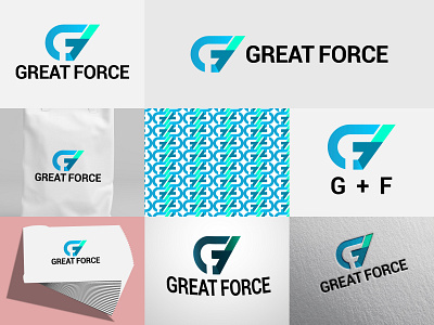 Modern GF Letter Great Force Logo Design Concept. app icon brand brand and identity branding design ecommerce flat logo g f logo graphic design illustrator letter logo logo logo design mark modern print symbol tech typography vector