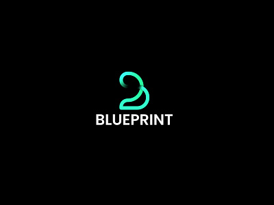 Modern B & P Letter Blue Print Infinity Logo Design Concept.