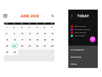 #38 Daily Ui / Calendar App app calendar calendar app calendar design calendar ui daily ui dailyui dailyuichallenge design ui ux web