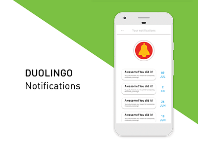 #49 Daily Ui / Notifications app dailyui dailyui049 dailyui49 dailyuichallenge design duolingo illustration languages notification notification center notifications notify ui ux