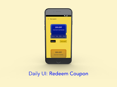 #61 Daily Ui / Redeem Coupon app coupon coupon code coupon codes coupons daily ui daily ui 061 daily ui 61 dailyui dailyuichallenge design redeem redeem coupon ui ux