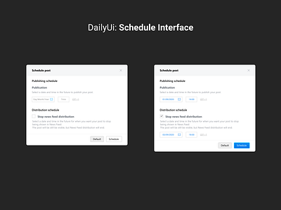 #71 Daily Ui / Schedule daily ui 071 dailyui 71 dailyuichallenge design facebook facebookschedule schedule scheduler scheduling ui ux web