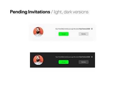 #78 Daily Ui / Pending Invitation app daily ui 078 daily ui 78 dailyuichallenge darkmode invitation invitation card invitation design pending invitation ui ux