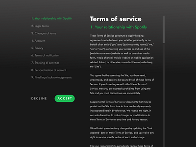 #89 Daily Ui / Terms of Service