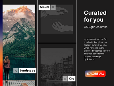 #91 Daily Ui / Curated for you